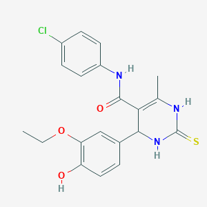 molecular formula C20H20ClN3O3S B5234792 N-(4-chlorophenyl)-4-(3-ethoxy-4-hydroxyphenyl)-6-methyl-2-thioxo-1,2,3,4-tetrahydropyrimidine-5-carboxamide 