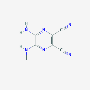 molecular formula C7H6N6 B052348 5-Amino-6-(methylamino)pyrazine-2,3-dicarbonitrile CAS No. 123188-98-7