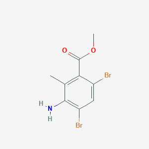 molecular formula C9H9Br2NO2 B052349 Methyl 3-amino-4,6-dibromo-2-methylbenzoate CAS No. 119916-05-1