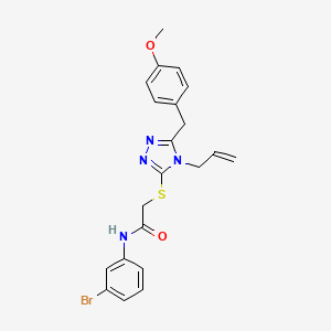 molecular formula C21H21BrN4O2S B5234960 N-(3-bromophenyl)-2-{[5-(4-methoxybenzyl)-4-(prop-2-en-1-yl)-4H-1,2,4-triazol-3-yl]sulfanyl}acetamide 