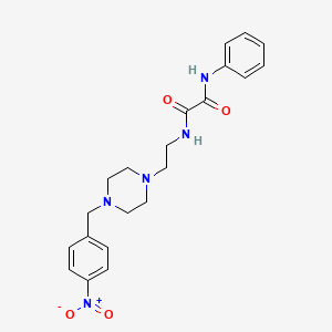 molecular formula C21H25N5O4 B5235149 N-{2-[4-(4-NITROBENZYL)PIPERAZINO]ETHYL}-N-PHENYLETHANEDIAMIDE 