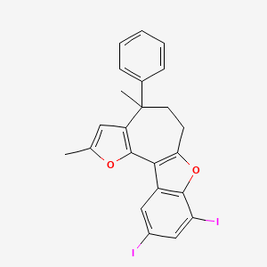 molecular formula C23H18I2O2 B5235161 13,15-diiodo-4,7-dimethyl-7-phenyl-3,11-dioxatetracyclo[8.7.0.02,6.012,17]heptadeca-1(10),2(6),4,12(17),13,15-hexaene 