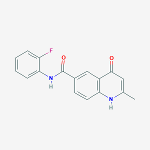 molecular formula C17H13FN2O2 B5235193 N-(2-fluorophenyl)-2-methyl-4-oxo-1H-quinoline-6-carboxamide 