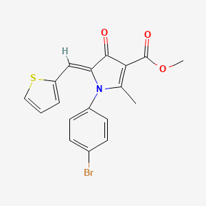 molecular formula C18H14BrNO3S B5235224 methyl 1-(4-bromophenyl)-2-methyl-4-oxo-5-(2-thienylmethylene)-4,5-dihydro-1H-pyrrole-3-carboxylate 