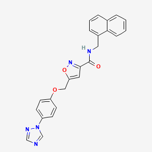 molecular formula C24H19N5O3 B5235545 N-(naphthalen-1-ylmethyl)-5-[[4-(1,2,4-triazol-1-yl)phenoxy]methyl]-1,2-oxazole-3-carboxamide 