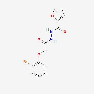 molecular formula C14H13BrN2O4 B5235557 N'-[2-(2-bromo-4-methylphenoxy)acetyl]furan-2-carbohydrazide 