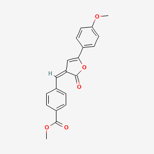 molecular formula C20H16O5 B5235570 Methyl 4-{[(3Z)-5-(4-methoxyphenyl)-2-oxo-2,3-dihydrofuran-3-ylidene]methyl}benzoate 