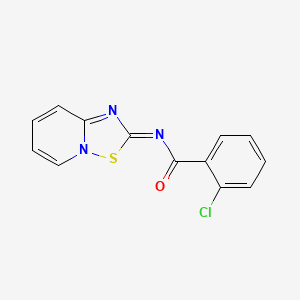 molecular formula C13H8ClN3OS B5235702 2-chloro-N-([1,2,4]thiadiazolo[2,3-a]pyridin-2-ylidene)benzamide 