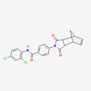 molecular formula C22H16Cl2N2O3 B5235716 N-(2,4-dichlorophenyl)-4-(3,5-dioxo-4-azatricyclo[5.2.1.02,6]dec-8-en-4-yl)benzamide 
