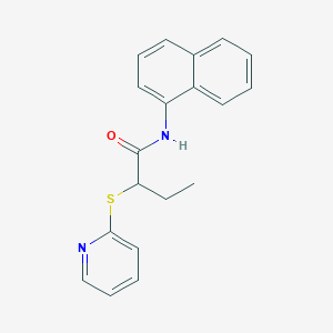 molecular formula C19H18N2OS B5235772 N-(naphthalen-1-yl)-2-(pyridin-2-ylsulfanyl)butanamide 