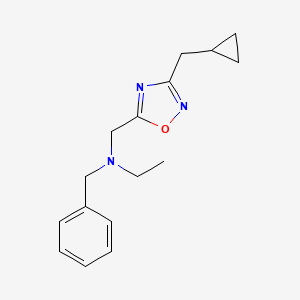 molecular formula C16H21N3O B5235900 N-benzyl-N-[[3-(cyclopropylmethyl)-1,2,4-oxadiazol-5-yl]methyl]ethanamine 