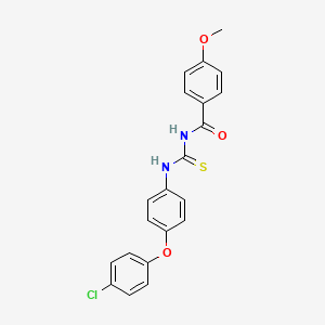 molecular formula C21H17ClN2O3S B5236008 N-{[4-(4-chlorophenoxy)phenyl]carbamothioyl}-4-methoxybenzamide 