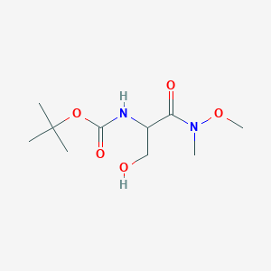 molecular formula C10H20N2O5 B052362 Tert-butyl (S)-1-(N-methoxy-N-methylcarbamoyl)-2-hydroxyethylcarbamate CAS No. 122709-20-0
