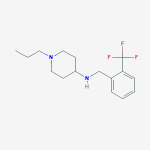 molecular formula C16H23F3N2 B5236308 1-propyl-N-[[2-(trifluoromethyl)phenyl]methyl]piperidin-4-amine 