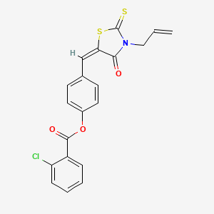 B5236340 4-[(3-allyl-4-oxo-2-thioxo-1,3-thiazolidin-5-ylidene)methyl]phenyl 2-chlorobenzoate CAS No. 5679-37-8