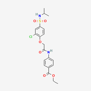 molecular formula C20H23ClN2O6S B5236417 Ethyl 4-[[2-[2-chloro-4-(propan-2-ylsulfamoyl)phenoxy]acetyl]amino]benzoate 