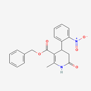 molecular formula C20H18N2O5 B5236564 Benzyl 2-methyl-4-(2-nitrophenyl)-6-oxo-1,4,5,6-tetrahydropyridine-3-carboxylate 