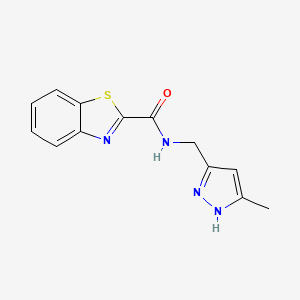 molecular formula C13H12N4OS B5236584 N-[(5-methyl-1H-pyrazol-3-yl)methyl]-1,3-benzothiazole-2-carboxamide 
