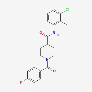 molecular formula C20H20ClFN2O2 B5236607 N-(3-chloro-2-methylphenyl)-1-[(4-fluorophenyl)carbonyl]piperidine-4-carboxamide 