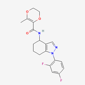 molecular formula C19H19F2N3O3 B5236696 N-[1-(2,4-difluorophenyl)-4,5,6,7-tetrahydro-1H-indazol-4-yl]-3-methyl-5,6-dihydro-1,4-dioxine-2-carboxamide 