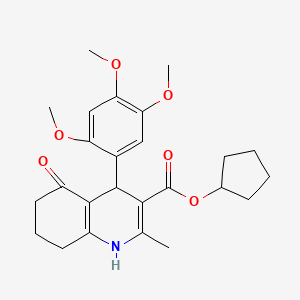 molecular formula C25H31NO6 B5236710 Cyclopentyl 2-methyl-5-oxo-4-(2,4,5-trimethoxyphenyl)-1,4,5,6,7,8-hexahydroquinoline-3-carboxylate 
