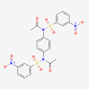 molecular formula C22H18N4O10S2 B5236841 N,N'-1,4-phenylenebis{N-[(3-nitrophenyl)sulfonyl]acetamide} 