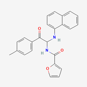 molecular formula C24H20N2O3 B5236936 N-[2-(4-methylphenyl)-1-(naphthalen-1-ylamino)-2-oxoethyl]furan-2-carboxamide 