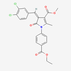 molecular formula C23H19Cl2NO5 B5236967 methyl (4Z)-4-(3,4-dichlorobenzylidene)-1-[4-(ethoxycarbonyl)phenyl]-2-methyl-5-oxo-4,5-dihydro-1H-pyrrole-3-carboxylate 