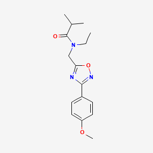 molecular formula C16H21N3O3 B5237086 N-ethyl-N-[[3-(4-methoxyphenyl)-1,2,4-oxadiazol-5-yl]methyl]-2-methylpropanamide 