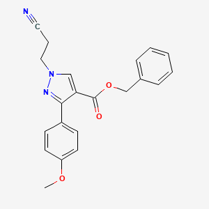 molecular formula C21H19N3O3 B5237131 Benzyl 1-(2-cyanoethyl)-3-(4-methoxyphenyl)pyrazole-4-carboxylate 