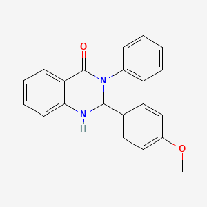 molecular formula C21H18N2O2 B5237612 2-(4-methoxyphenyl)-3-phenyl-2,3-dihydroquinazolin-4(1H)-one CAS No. 63384-41-8