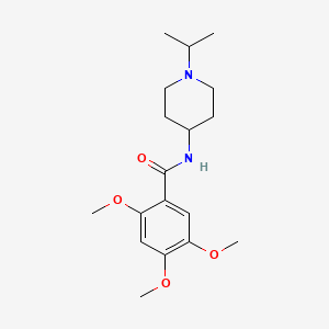 molecular formula C18H28N2O4 B5237752 N~1~-(1-ISOPROPYL-4-PIPERIDYL)-2,4,5-TRIMETHOXYBENZAMIDE 