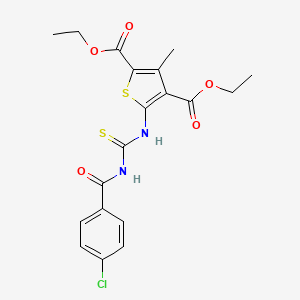 molecular formula C19H19ClN2O5S2 B5237888 Diethyl 5-[(4-chlorobenzoyl)carbamothioylamino]-3-methylthiophene-2,4-dicarboxylate 