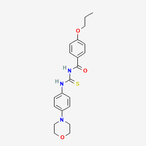 molecular formula C21H25N3O3S B5238430 N-{[4-(morpholin-4-yl)phenyl]carbamothioyl}-4-propoxybenzamide 