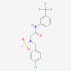 molecular formula C17H16ClF3N2O3S B5239032 N~2~-(4-chlorobenzyl)-N~2~-(methylsulfonyl)-N~1~-[3-(trifluoromethyl)phenyl]glycinamide 