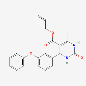 molecular formula C21H20N2O4 B5239052 Prop-2-en-1-yl 6-methyl-2-oxo-4-(3-phenoxyphenyl)-1,2,3,4-tetrahydropyrimidine-5-carboxylate 