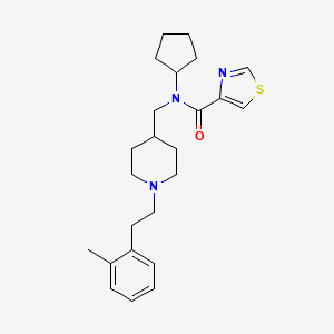 molecular formula C24H33N3OS B5239106 N-cyclopentyl-N-({1-[2-(2-methylphenyl)ethyl]-4-piperidinyl}methyl)-1,3-thiazole-4-carboxamide 