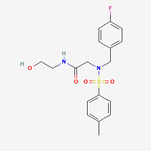molecular formula C18H21FN2O4S B5239116 N~2~-(4-fluorobenzyl)-N-(2-hydroxyethyl)-N~2~-[(4-methylphenyl)sulfonyl]glycinamide 