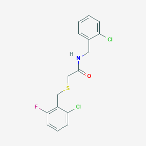molecular formula C16H14Cl2FNOS B5239291 N-(2-chlorobenzyl)-2-[(2-chloro-6-fluorobenzyl)thio]acetamide 