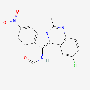molecular formula C18H13ClN4O3 B5239327 N-{2-Chloro-6-methyl-9-nitroindolo[1,2-C]quinazolin-12-YL}acetamide 