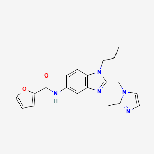 molecular formula C20H21N5O2 B5239328 N-{2-[(2-Methyl-1H-imidazol-1-YL)methyl]-1-propyl-1H-1,3-benzodiazol-5-YL}furan-2-carboxamide 