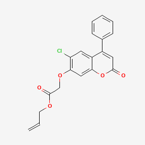 molecular formula C20H15ClO5 B5239409 PROP-2-EN-1-YL 2-[(6-CHLORO-2-OXO-4-PHENYL-2H-CHROMEN-7-YL)OXY]ACETATE 