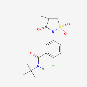 molecular formula C16H21ClN2O4S B5241215 N-(tert-butyl)-2-chloro-5-(4,4-dimethyl-1,1-dioxido-3-oxo-2-isothiazolidinyl)benzamide 