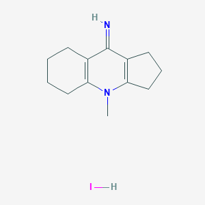 molecular formula C13H19IN2 B052413 1,2,3,4,5,6,7,8-Octahydro-4-methyl-9H-cyclopenta(b)quinolin-9-amine monohydriodide CAS No. 125080-90-2