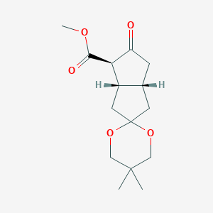molecular formula C15H22O5 B052414 [3'aS-(3'aalpha,4'alpha,6'aalpha)]-Hexahydro-5,5-dimethyl-5'-oxo-spiro[1,3-dioxane-2,2'(1'H)-pentalene]-4'-carbo CAS No. 105499-52-3