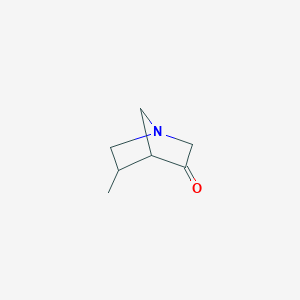 molecular formula C7H11NO B052421 5-Methyl-1-azabicyclo[2.2.1]heptan-3-one CAS No. 122737-56-8