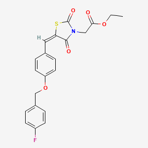 ethyl (5-{4-[(4-fluorobenzyl)oxy]benzylidene}-2,4-dioxo-1,3-thiazolidin-3-yl)acetate
