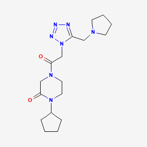 1-cyclopentyl-4-{[5-(1-pyrrolidinylmethyl)-1H-tetrazol-1-yl]acetyl}-2-piperazinone