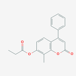 8-methyl-2-oxo-4-phenyl-2H-chromen-7-yl propionate