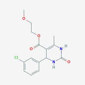 molecular formula C15H17ClN2O4 B5242698 2-methoxyethyl 4-(3-chlorophenyl)-6-methyl-2-oxo-1,2,3,4-tetrahydro-5-pyrimidinecarboxylate 